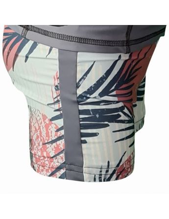 Short de bain anti UV écoresponsable motif palmier de profil