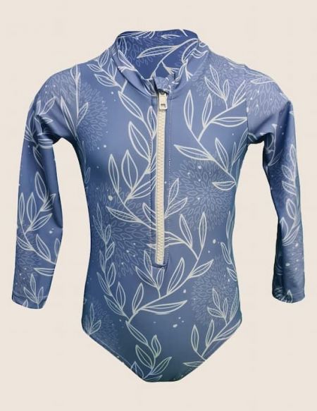 One-piece floral swimsuit, anti UV UPF50 +, eco-friendly