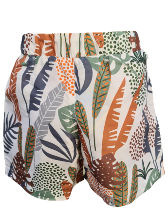 Short de bain enfant motif jungle, anti UV, écoresponsable, de dos