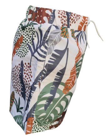 Short de bain enfant motif jungle, anti UV, écoresponsable, de profil