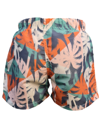 Short de bain anti uv garçon, motif cocotier, de dos