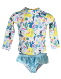 Maillot de bain manches longues anti UV UPF50+ ,  Rio de Janeiro, Oiseaux, doux soleil,  ensemble plage pour fille