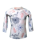 T-shirt de bain manches longues anti UV ecoresponsable, motif fleuri face