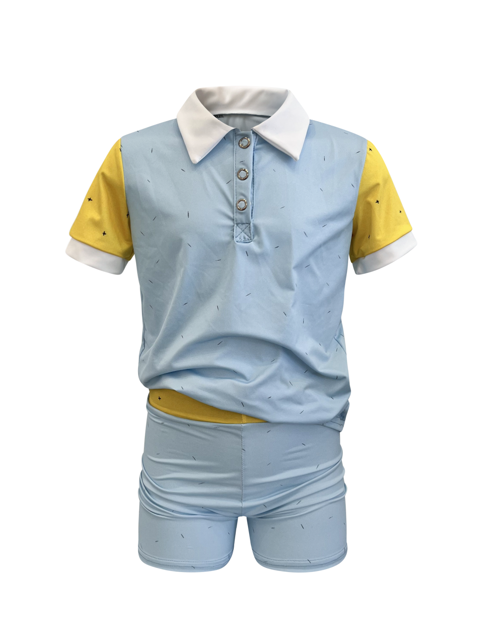 Ensemble garçon Polo anti uv bleu avec manches courtes